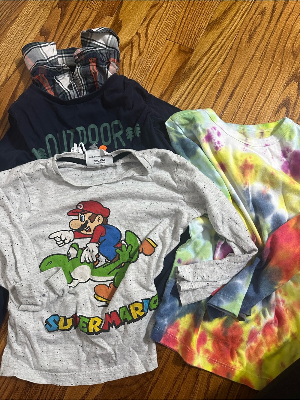 wonder nation Gray Super Mario Long-Sleeve Tee